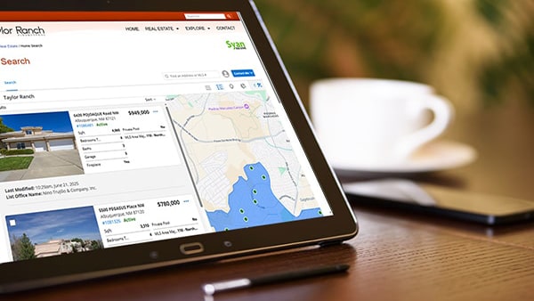 Taylor Ranch home search on tablet